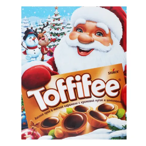 Цукерки з лісовим горіхом в карамельній чашечці з кремовою нугою Санта Повітряна куля Toffifee 250г