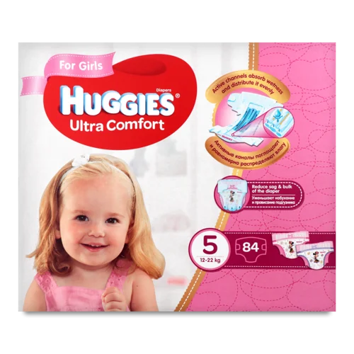 Підгузки Huggies UC Box (5) для дівчат, в/ґ, 84 шт