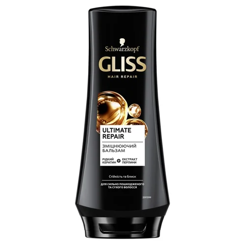 Зміцнюючий бальзам Gliss Ultimate Repair для сильно пошкодженого та сухого волосся 200мл