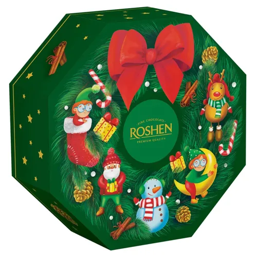 Новорічний подарунок Roshen Різдвяний вінок 425г