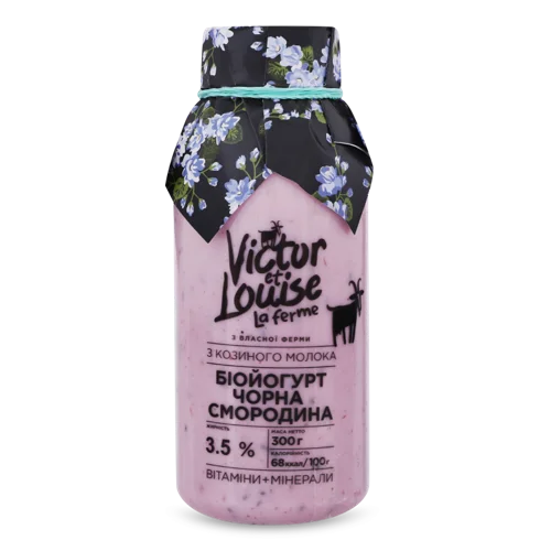 Біойогурт З Козиного Молока 3.5% Чорна Смородина Victor Et Louise, с/пл, 300г