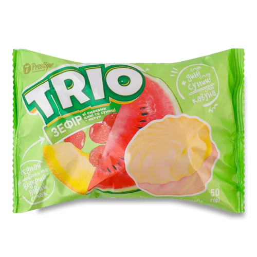 Зефір Тріо зі Смаками Дині Та Суниці, ТМ T Prestige, м/у 50г, в/ґ