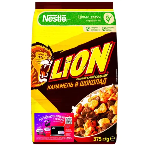 Готовий сніданок Nestle Lion карамельний мікс 500г