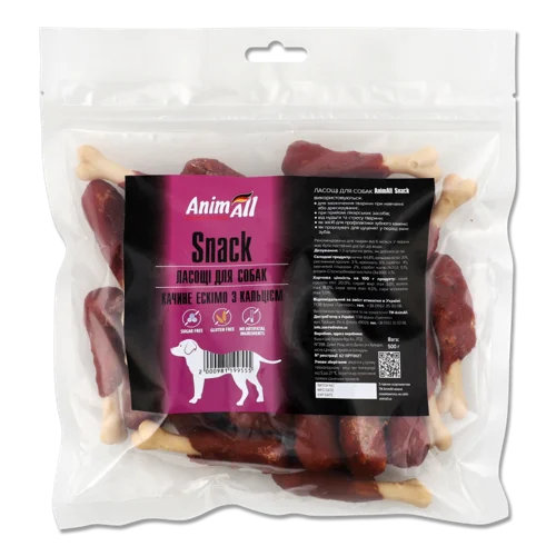 Ласощі Для Собак Ескімо Качине З Кальцієм, В/ґ, 500г AnimAll Snack