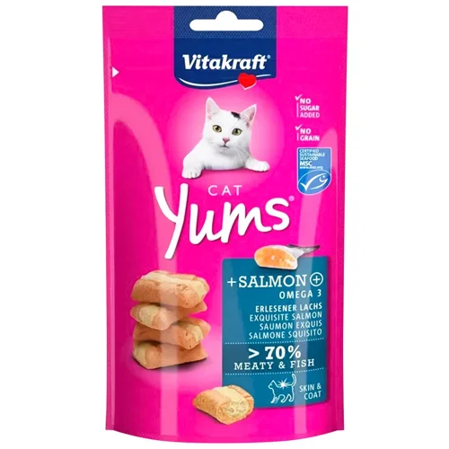 Ласощі для котів Vitakraft Yums з лососем і Омега-3 40г