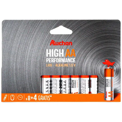Батарейки Auchan Premium AA 8+4шт