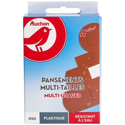 Пластир Auchan універсальний коричневий 50шт