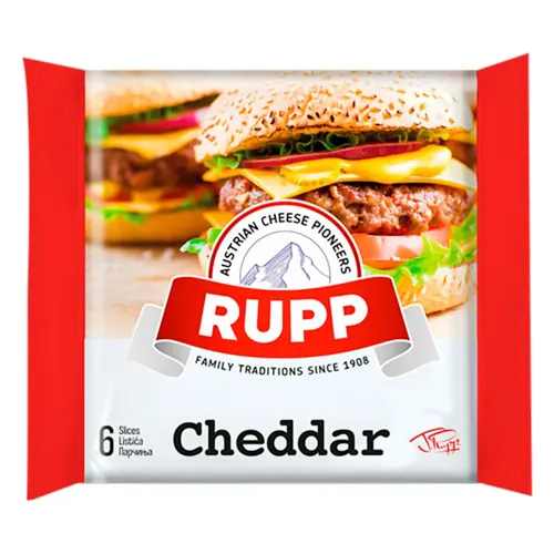 Сир ЧЕДДЕР плавлений у пластинах 30% RUPP, 120 г