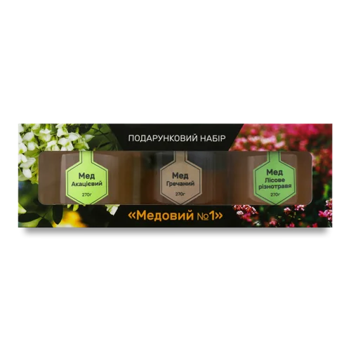 Набір Подарунковий Асорті Медовий Вищого Ґатунку, 810г
