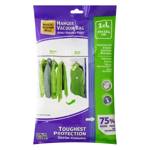 Вакуумний пакет Magic Saver Bag для одягу з вішалкою L 70*104cм