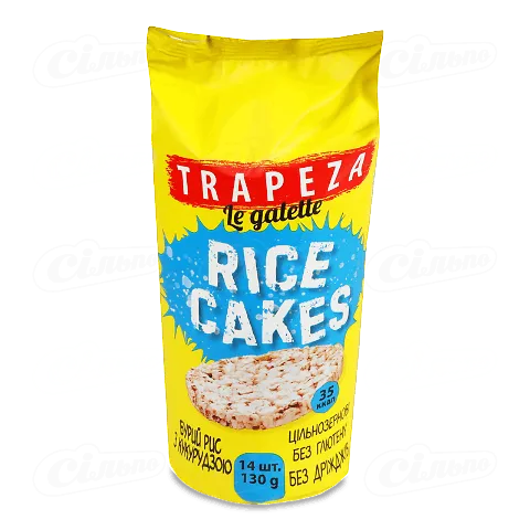 Галети Trapeza рисові з кукурудзою, 130г
