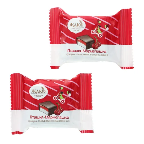Цукерки глазуровані зі смаком вишні Пташка-Мармелашка Жако кг
