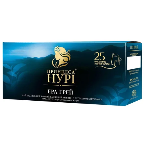 Чай чорний Принцеса Нурі Ерл Грей 25шт*1,8г