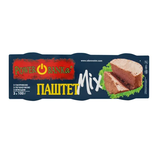 Набір паштетів Mix Power BANKa картонна упаковка 3х100г
