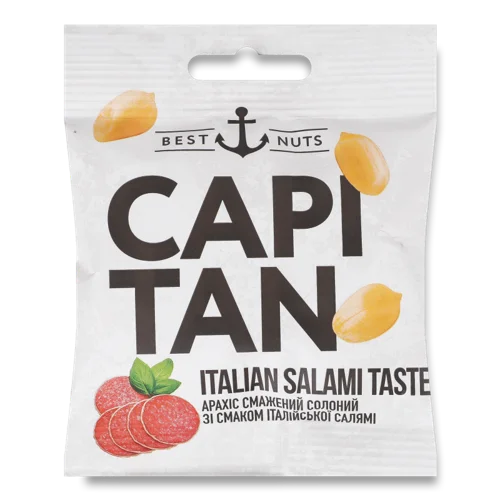 Арахіс Смажений Солоний Зі Смаком Італійської Салямі Capitan, м/у 30г