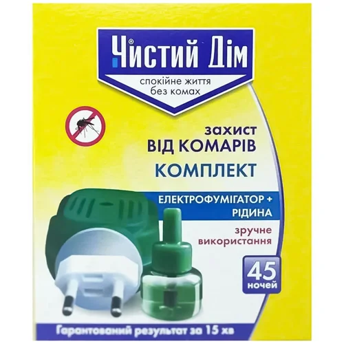 Електрофумігатор Чистий Дім та рідина від комарів 45 ночей