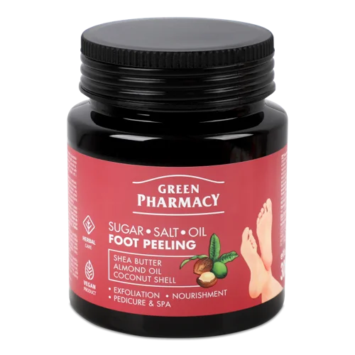 Скраб Для Ніг Масляний Цукрово-Сольовий Green Pharmacy, Натуральний, 300мл