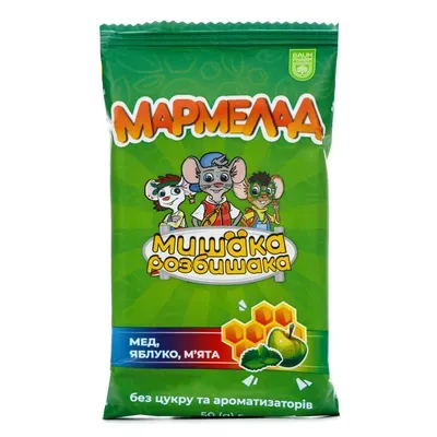 Мармелад медовий Baum Pharm Мишака Розбишака, яблуко-м’ята, 50г