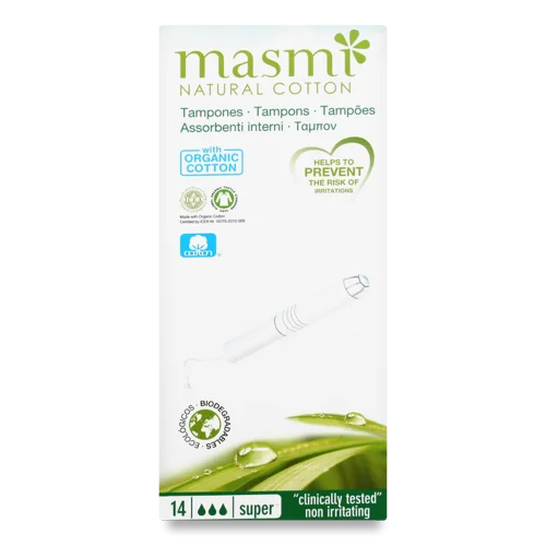 Гігієнічні Тампони Masmi Органічні Super з Аплікатором, В/ґ, 14 шт