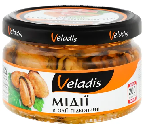 Мідії в олії підкопчені Veladis с/б 200г