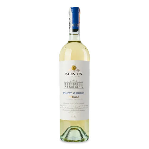 Вино Zonin Біле Сухе Pinot Grigio в/ґ, 0.75л, 12%