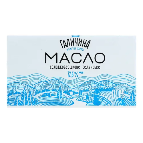 Масло 72.6% солодковершкове Селянське Галичина м/у 180г