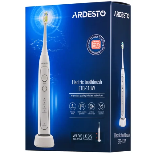 Зубна електрична щітка Ardesto біла ETB-113W