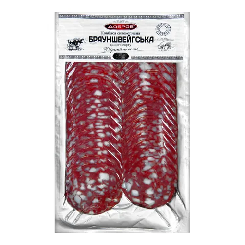 Ковбаса нарізка Брауншвейгська Добров с/к в/у 80г
