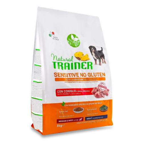 Корм сухий для дорослих собак середніх та великих порід з кролятиною Natural Trainer, повнораціонний, м/у 3кг