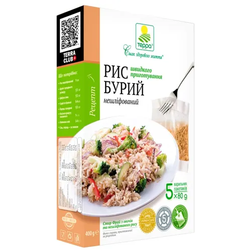 Рис бурий Терра 400г