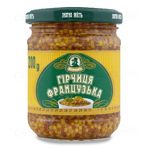 Гірчиця «Жирновъ» «Французька» скляна банка, 200г