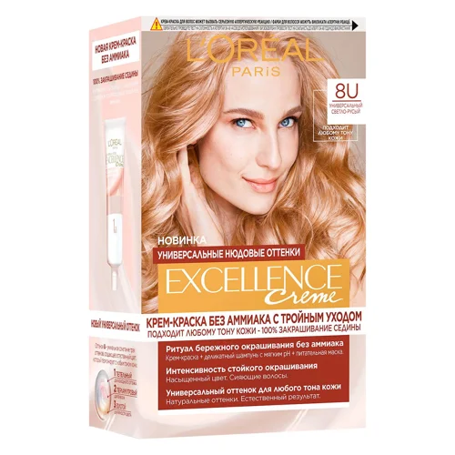 Крем-фарба для волосся Loreal Excellence 8U світло-русявий