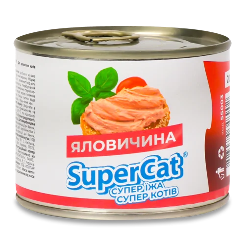 Корм Для Котів SuperCat Паштет З Говядиною, В/ґ, 100 г