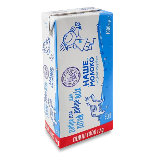 Молоко Ультрапастеризоване 2.5% Т/П, 1000г