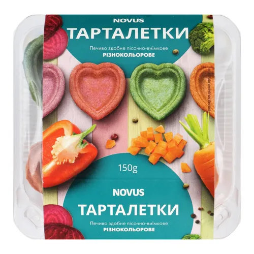 Тарталетки різнокольорові Novus к/у 150г