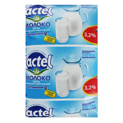 Молоко 3.2% ультрапастеризоване з вітаміном D3 Lactel м/у 900г