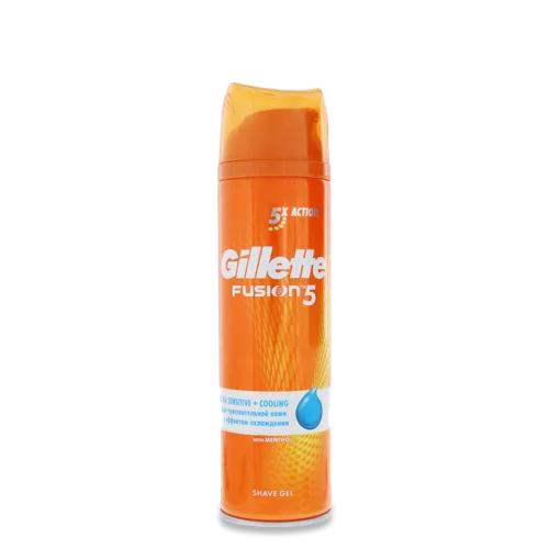 Гель для Гоління Чутливої Шкіри з Ефектом Охолодження Fusion 5 Gillette, 200мл