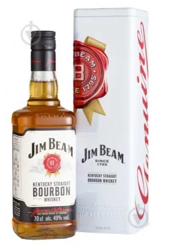 Бурбон Jim Beam White 0.7л у металевій Коробці