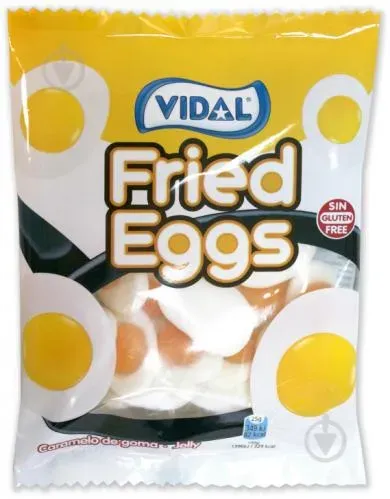 Цукерки желейні жувальні "Fried Eggs" Vidal 0,100г