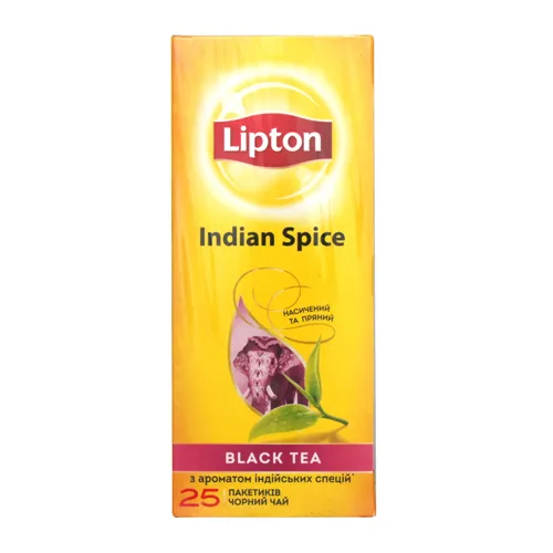 Чай чорний з ароматом індійських спецій Indian Spice Lipton к/у 25х2г