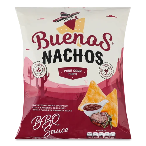Чипси Кукурудзяні Зі Смаком Соусу Барбекю Nachos Buenos, в/ґ, 90г