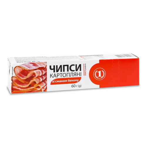 Чипси Картопляні Зі Смаком Бекону, В/ґ, К/у 60г