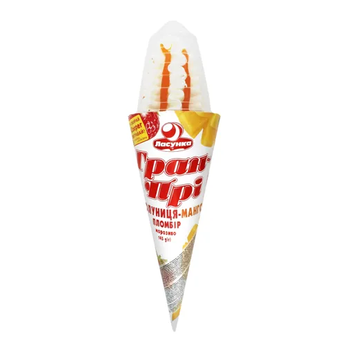 Морозиво Ріжок Гран-Прі Полуниця Манго 145г