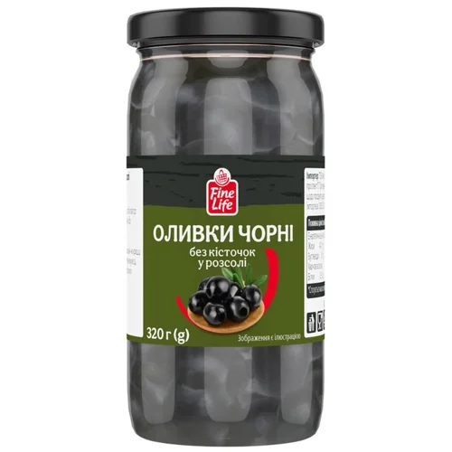 Маслини Fine Life без кісточки 320г