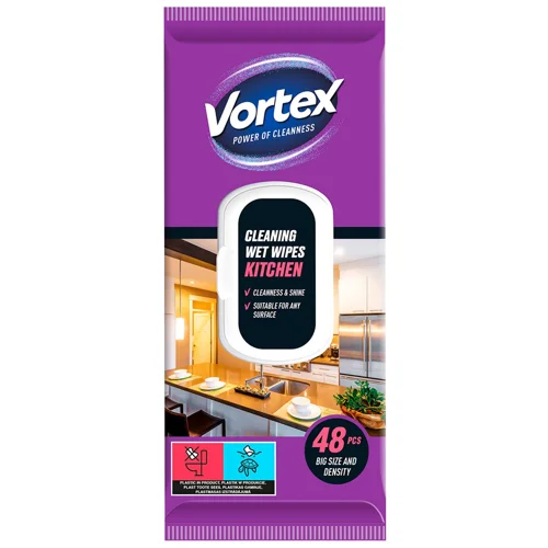 Серветки вологі Vortex для кухні 48шт