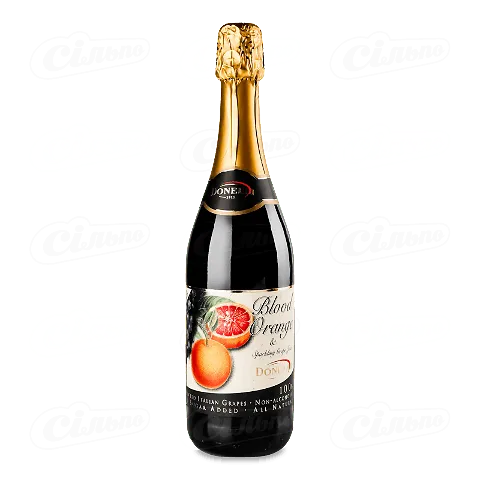 Сік Donelli виноградний з ароматом апельсина газований, 0,75л