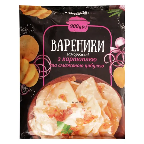 Вареники з картоплею та смаженою цибулею Laska м/у 900г