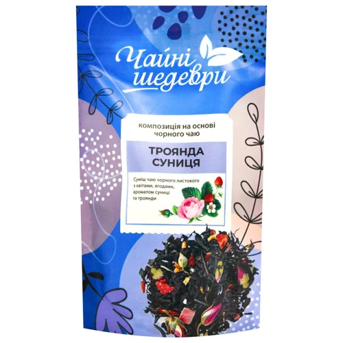 Чай чорний Чайні шедеври Суниця-троянда