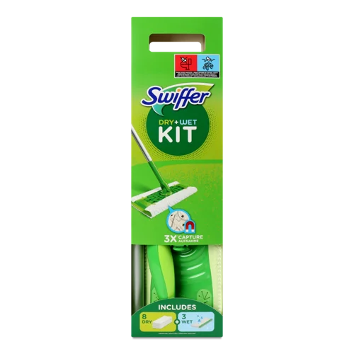 Набір для прибирання Swiffer Швабра та Серветки змінні, 3+8 шт