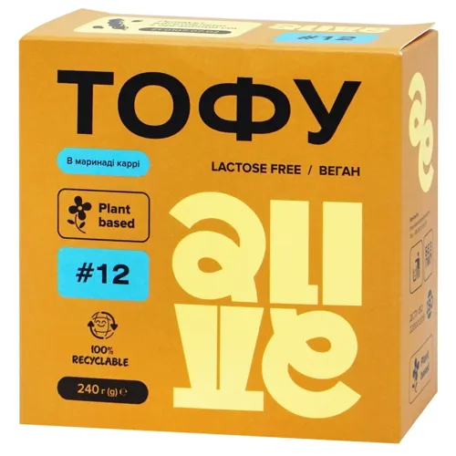 Тофу Alive №12 в маринаді каррі 240г